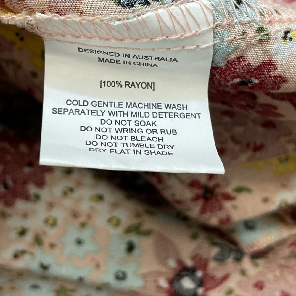 Abel the Label Smocked Upper Tiered Multicolor Floral Maxi Dress - Picture 11 of 11